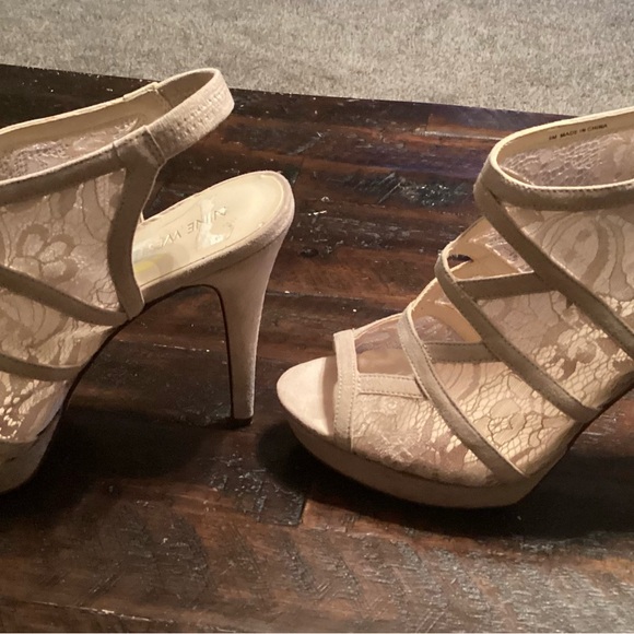 Nine West Beige Strappy Heels - Picture 2 of 3
